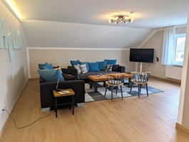 Wohnzimmer unserer Dachwohnung